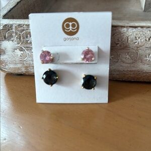Kate Spade Pink and Black Stud Earrings Set